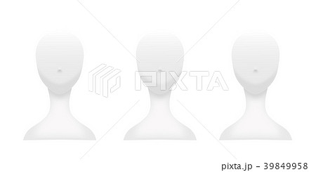 3つ並んだマネキン頭部のイラストのイラスト素材 39849958 Pixta