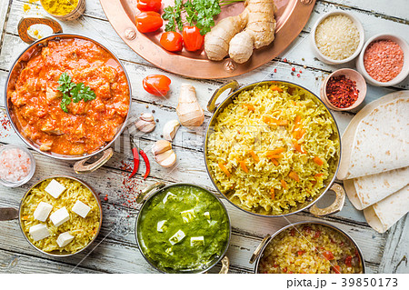 Assorted indian food Assorted indian food 39850173