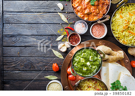 Assorted indian food 39850182
