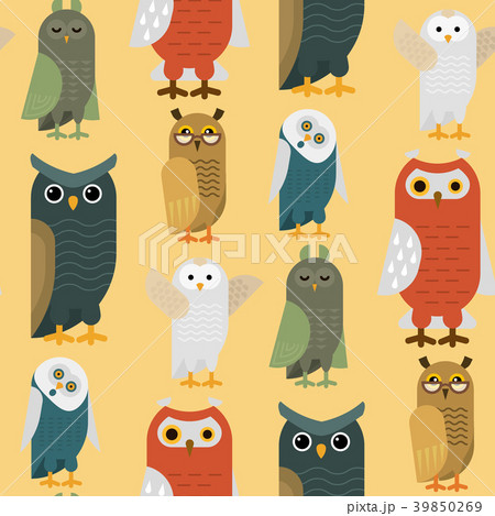 Cartoon owl bird cute character sleep sweet owlet 39850269
