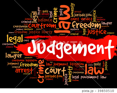 Judgement word cloud collage 39850510