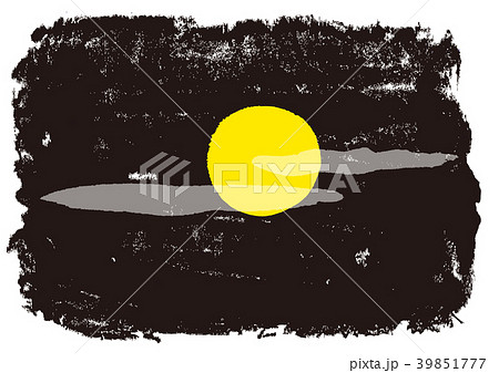 月　水彩画  　満月 39851777