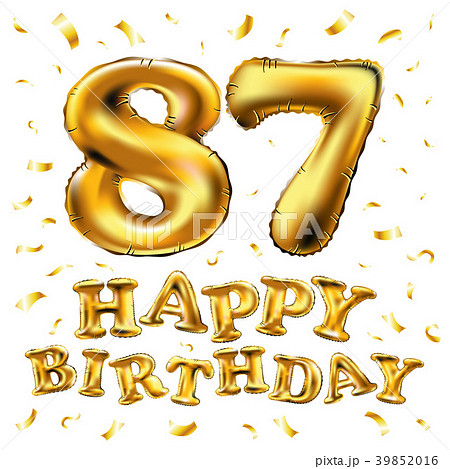 vector happy birthday 87 celebration gold balloons 39852016