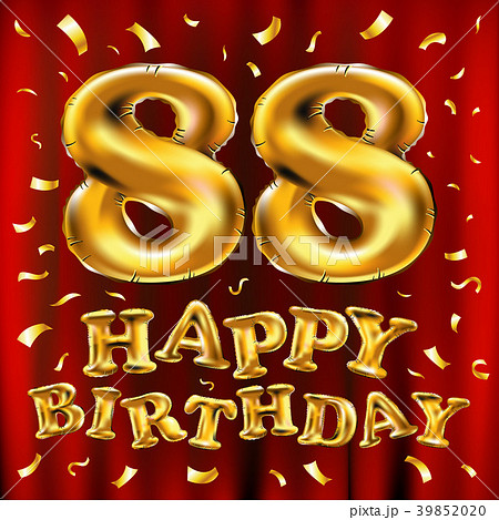 vector happy birthday 88 celebration gold balloons 39852020