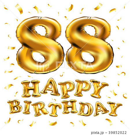 vector happy birthday 88 celebration gold balloons 39852022