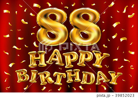 vector happy birthday 88 celebration gold balloons 39852023