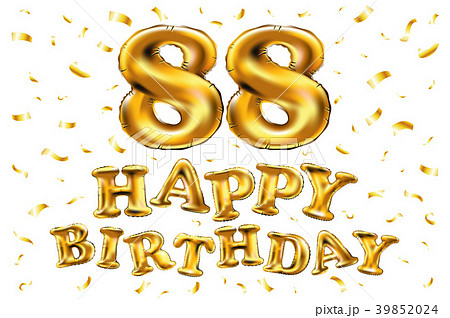 vector happy birthday 88 celebration gold balloons vector happy birthday 88 celebration gold balloons 39852024