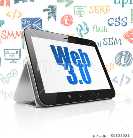 Web design concept: Tablet Computer with Web 3.0 39852081