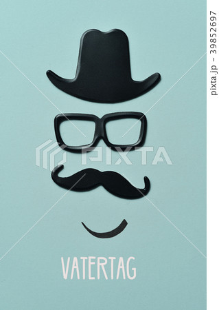 man face and text vatertag, fathers day in german 39852697