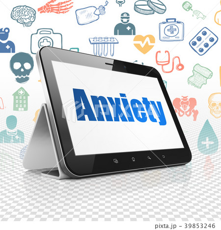 Health concept: Tablet Computer with Anxiety on 39853246