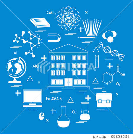 variety scientific, education elements in a circle 39853532