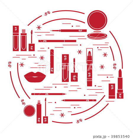 different lip make-up tools arranged in a circle different lip make-up tools arranged in a circle 39853540