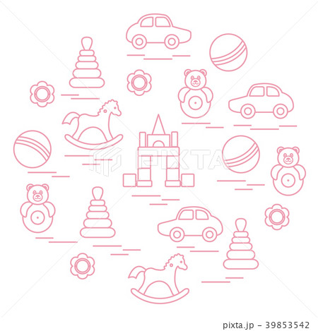 kids elements arranged in a circle 39853542