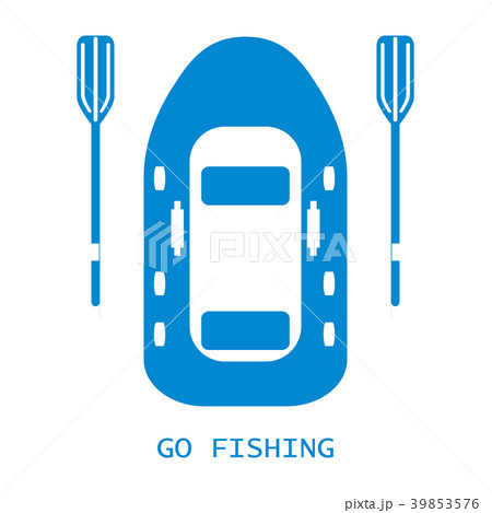 Stylized icon of a colored inflatable boat with 39853576