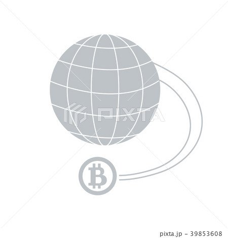 Stylized icon of a colored bitcoin as a means of 39853608
