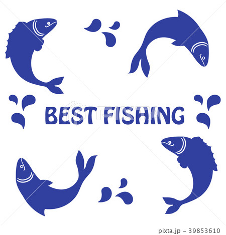 Cute icon with a fish and an inscription 39853610