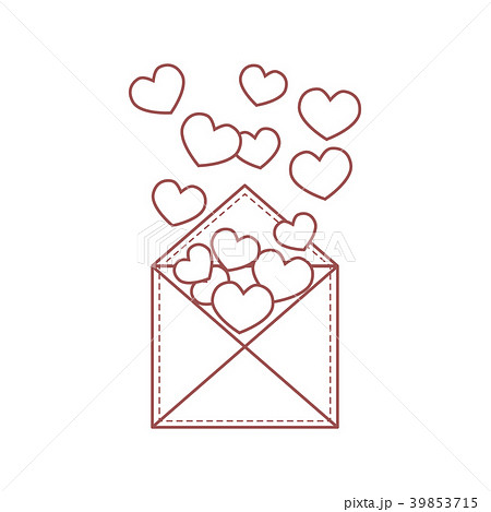 postal envelope with hearts 39853715