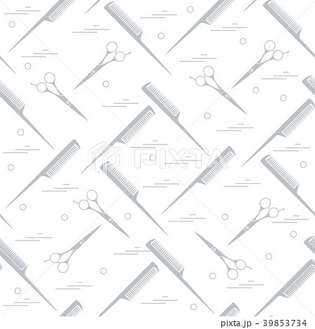 Cute pattern of scissors for cutting hair and 39853734