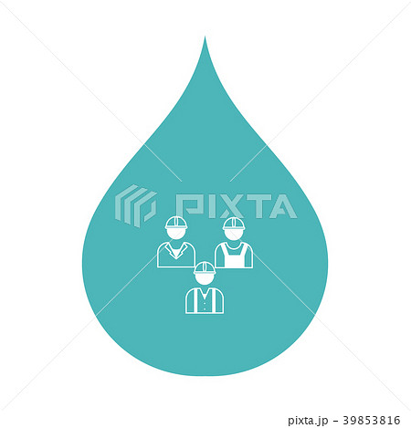 Stylized icon of the three silhouette of oil 39853816