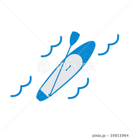 Stylized icon of a colored stand up paddling Stylized icon of a colored stand up paddling 39853964