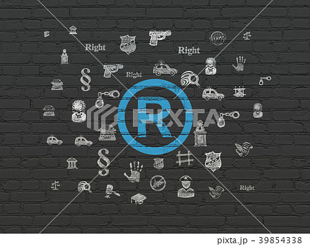 Law concept: Registered on wall background Law concept: Registered on wall background 39854338