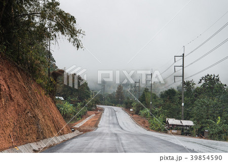 Concrete road with the natural view to Pai Concrete road with the natural view to Pai 39854590
