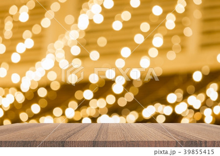 shelf Empty wood table and light bokeh background 39855415