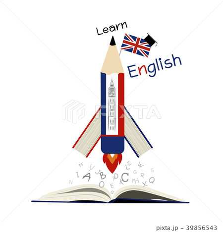 Learn english education design on white background - Stock Illustration  [39856543] - PIXTA