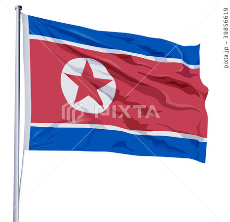 北朝鮮の国旗イラストのイラスト素材