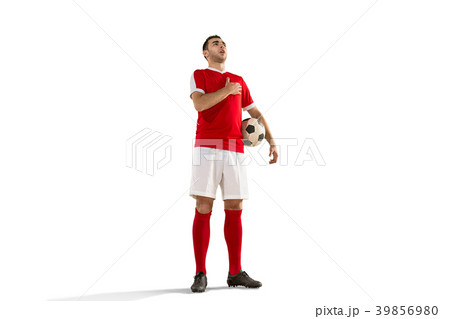 Professional football soccer player with ball Professional football soccer player with ball 39856980