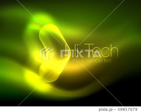 Blurred arrows in dark space. Neon pointers, glass Blurred arrows in dark space. Neon pointers, glass 39857079