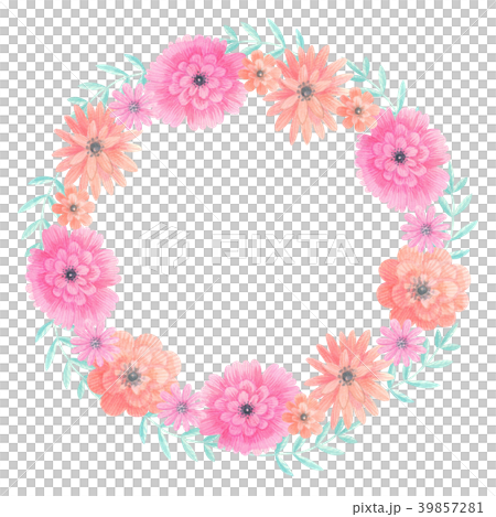 Watercolor meadow flowers frame. Floral background Watercolor meadow flowers frame. Floral background 39857281