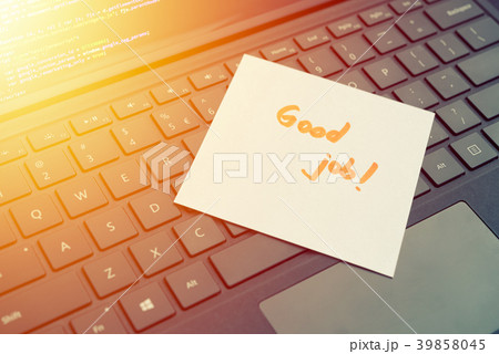 Good job message concept written post it 39858045