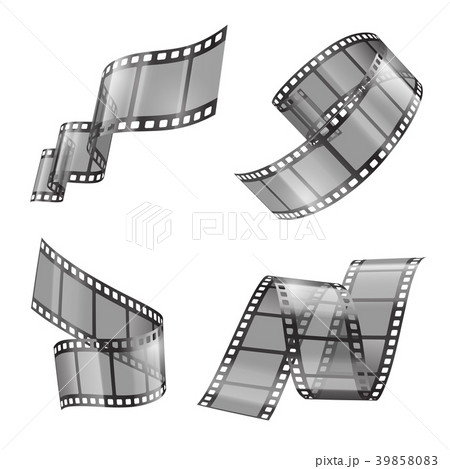 Vector realistic set of film strip, movie tapes 39858083