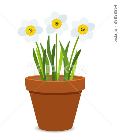 Spring Narcissus Flowers Background Vector 39858864
