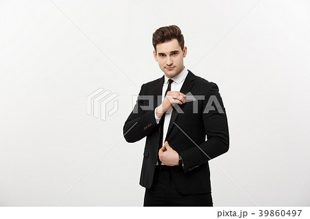 Business Concept: Businessman in black suit 39860497