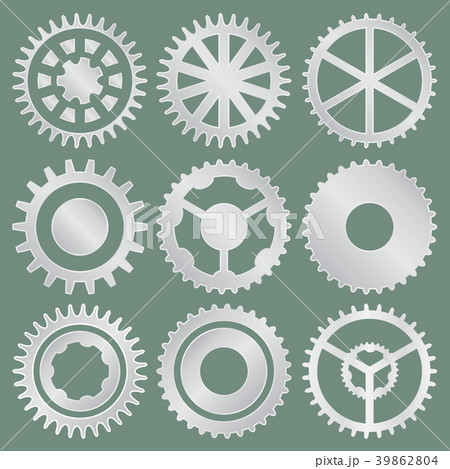Vector collection of aluminum gear wheels 39862804