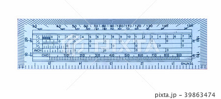 protractor ruler on white background. plastic rule 39863474