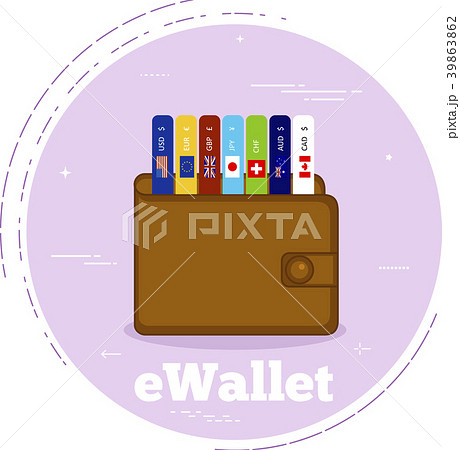 eWallet concept in line art style eWallet concept in line art style 39863862
