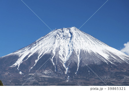 田貫湖から見る富士山の大沢崩れ 39865321