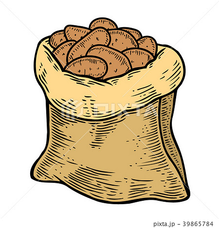 Burlap sack full of ripe potato Burlap sack full of ripe potato 39865784