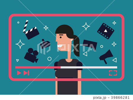 Video Blogger Flat Illustration Video Blogger Flat Illustration 39866281