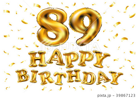 vector happy birthday 89 celebration gold balloons vector happy birthday 89 celebration gold balloons 39867123