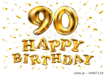vector happy birthday 90 celebration gold balloons 39867129