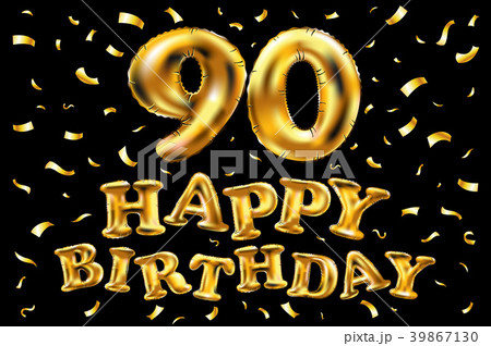 vector happy birthday 90 celebration gold balloons 39867130