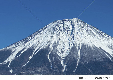 田貫湖から見る富士山の大沢崩れ 39867797