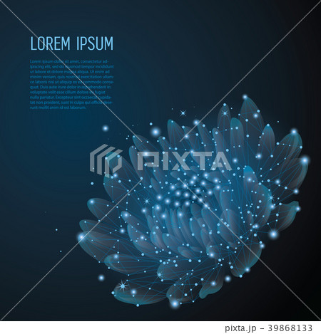 Creative polygonal flower on dark blue background Creative polygonal flower on dark blue background 39868133
