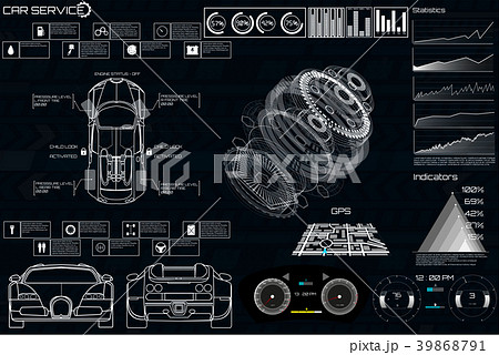 Car service in the style of HUD. AUTO infographic  39868791