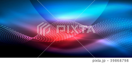 Glowing abstract wave on dark, shiny motion, magic 39868798