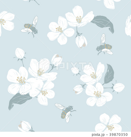 Blooming tree. Seamless pattern with flowers Blooming tree. Seamless pattern with flowers 39870350